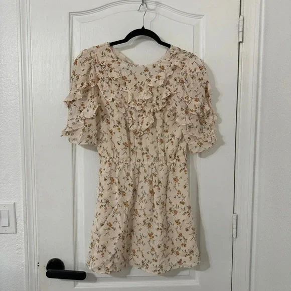 Reformation Malachi Dress Mini Ruffle Mini Dress Size 4 - Picture 5 of 10